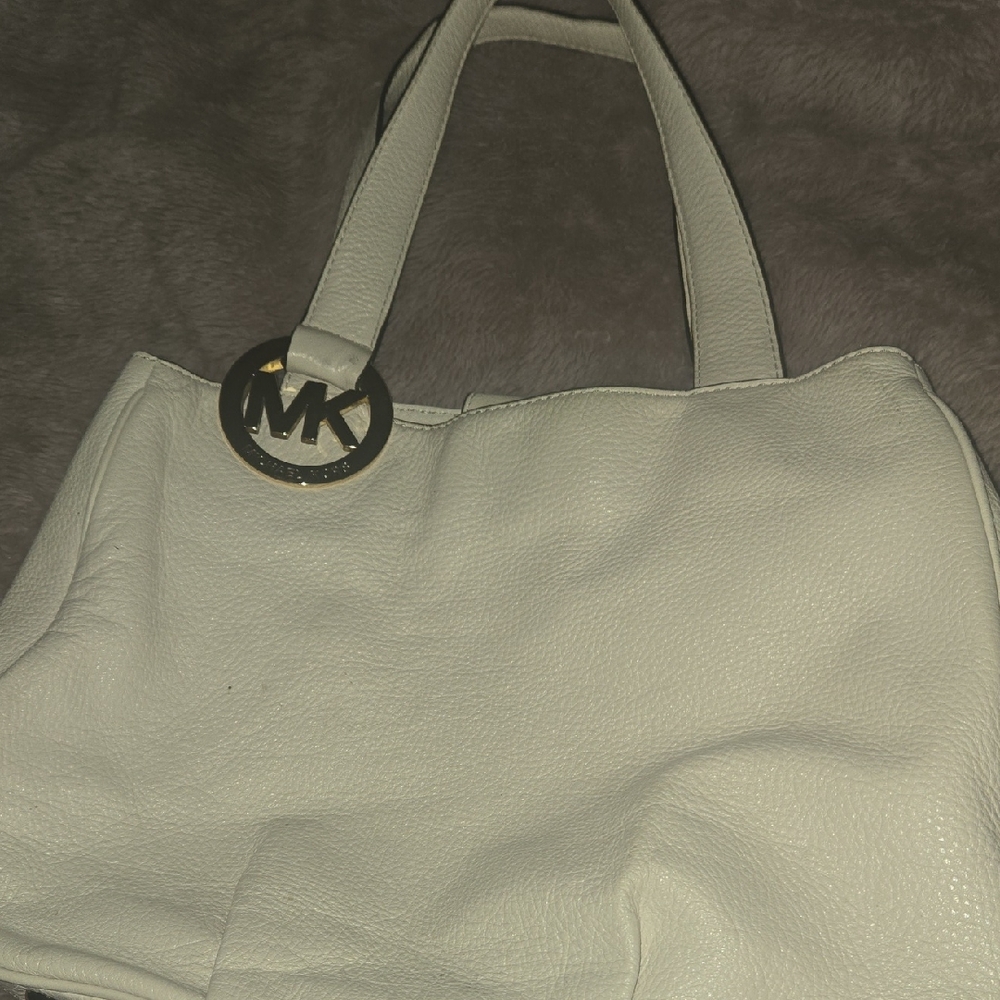 Michael Kors White Leather Shoulder Bag